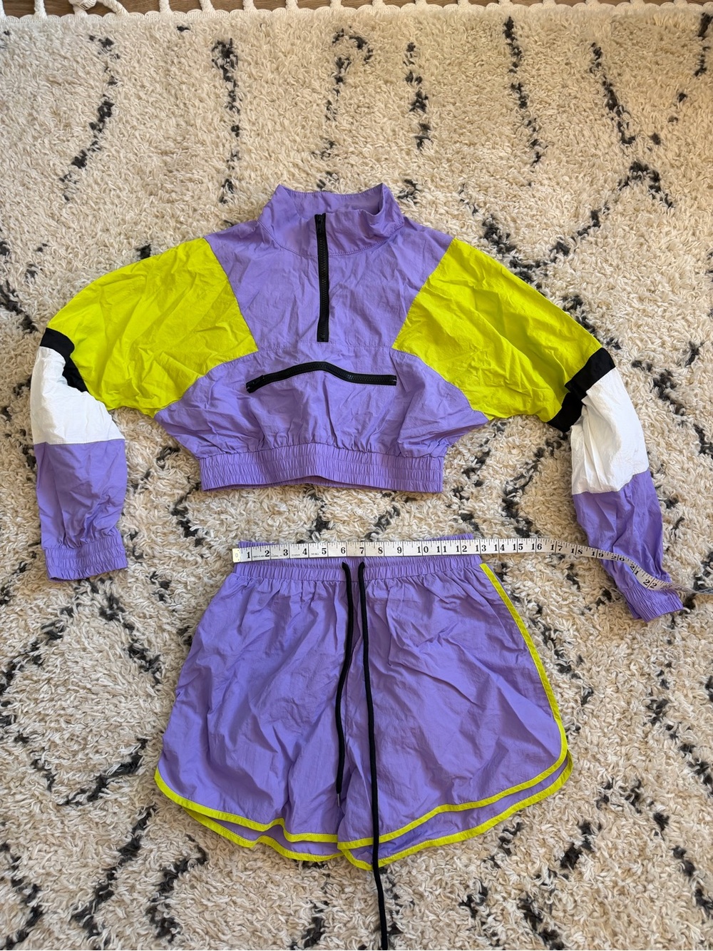 SHEIN Lavender Elastic Waist Smocked Shorts Woman Size M